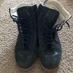 Chamois and leather sneakers